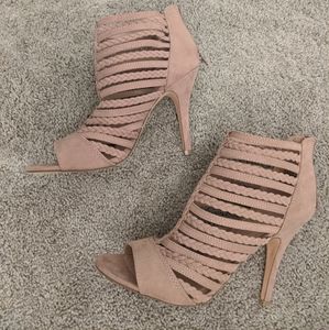 Lauren conrad mocha braid strappy heel sandals
